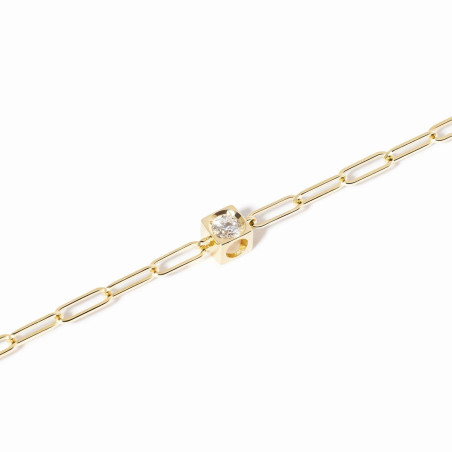 bracelet le cube S with a diamond