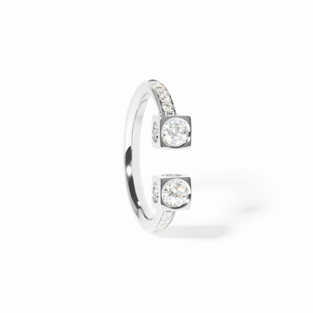 Ring „Le Cube“ mit Diamanten, großes Modell, pavé-gefasst