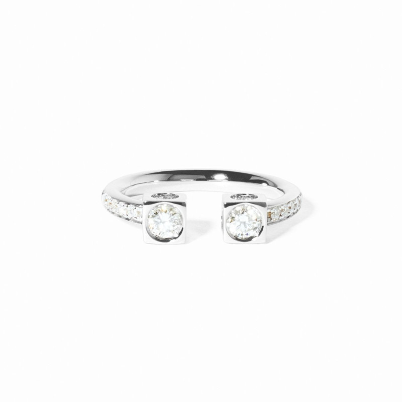 “Le Cube” diamond ring, large model, pavé-set