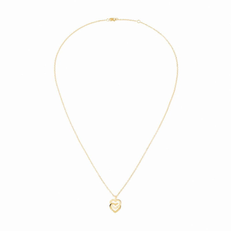 anhänger mit Kette doppeltes Herz R10