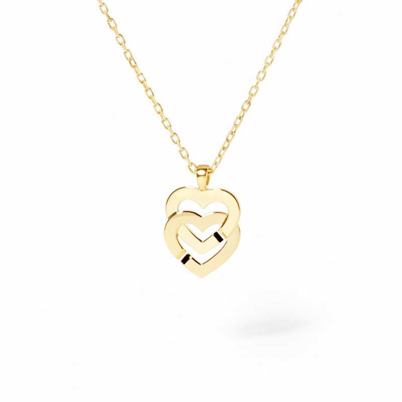 anhänger mit Kette doppeltes Herz R10