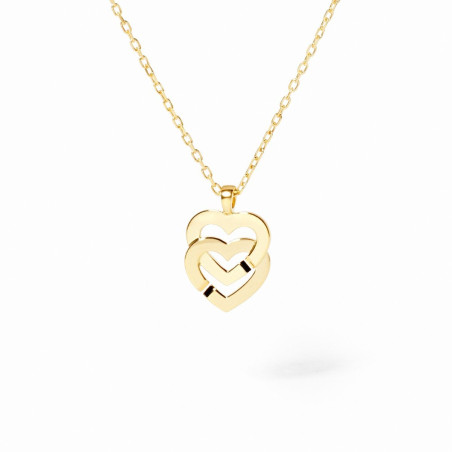 pendentif sur chaine double coeurs R10