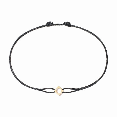 Le Pavé Armband mit Kordel, kleines Modell, Gelbgold