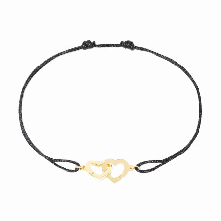 Double Cœurs Armband mit Kordel, kleines Modell