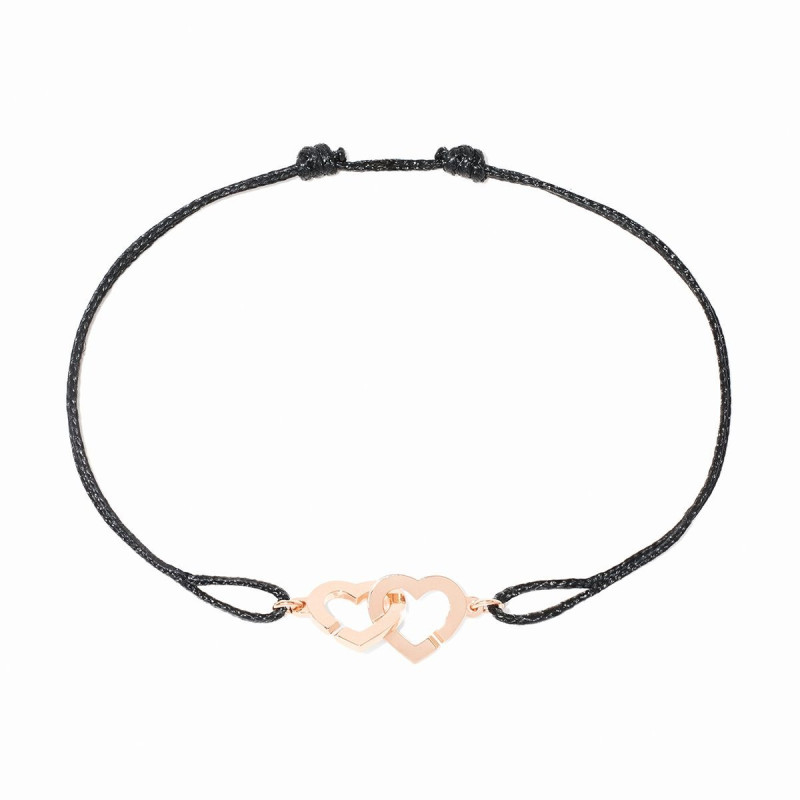 Double Cœurs Armband mit Kordel, kleines Modell