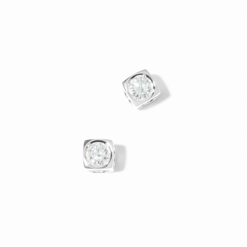 Ohrringe Le Cube mit Diamant, mittleres Modell