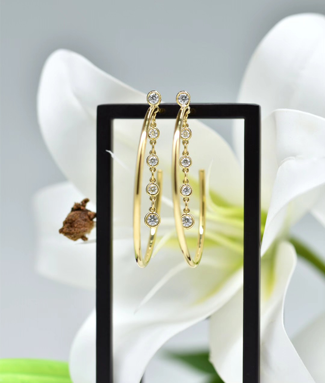Boucles d’oreilles élégantes en or et diamants